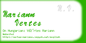 mariann vertes business card